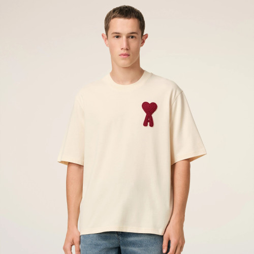 NIGO Ami Men's and Women's Solid Color Embroidered Logo Print Round Neck Cotton Short Sleeve T-Shirt #nigo75745