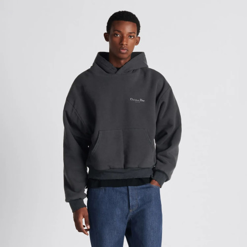 NIGO Dior Men's High Street Letter Print Do Old Spring And Fall Solid Color Cotton Pullover Hooded Sweatshirt #nigo76211