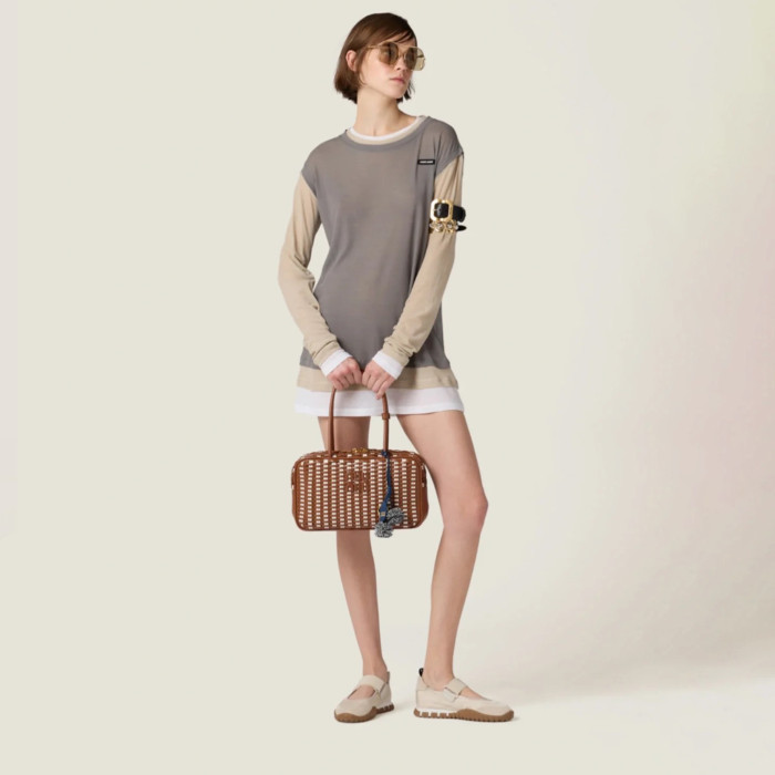 NIGO MiuMiu Women's Summer Ultra-Thin Fake Three-Piece Collision Bottom Shirt Fashionable Modern Trend Casual Round Neck Long Sleeve T-Shirt #nigo76335