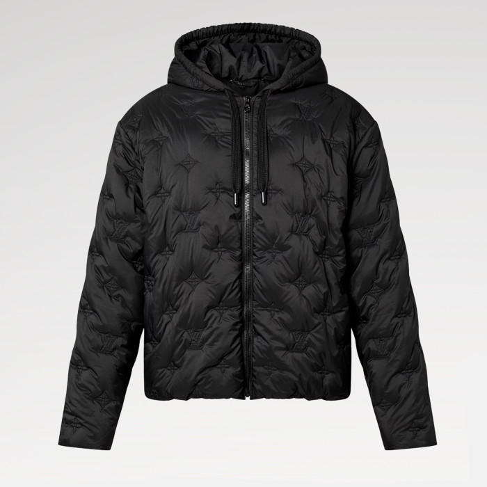 NIGO Louis Vuitton MONOGRAM Quilted Hooded Belted Jacket Women's And Men's Autumn and Winter Embroidered Letter Printed Solid Color Hooded Zipper Long Sleeve Cotton Jacket #nigo76429