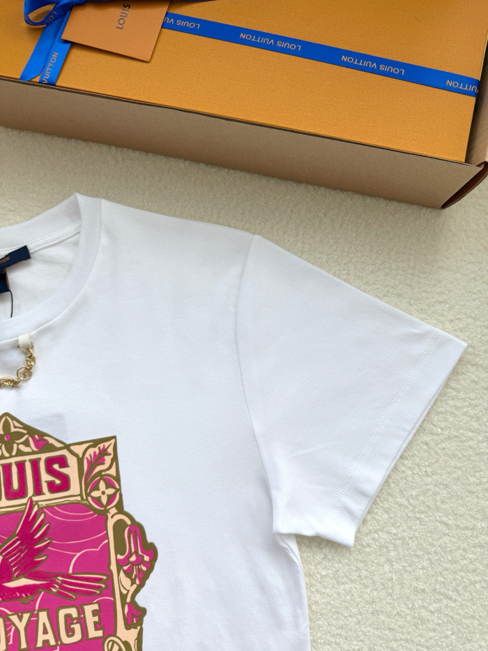 NIGO Louis Vuitton Women‘s Summer Pattern Printed Solid Color Round Neck Short Sleeve T-Shirt #nigo76466
