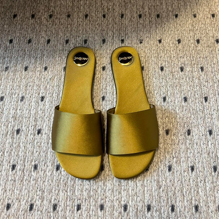 NIGO SAINT LAURENT Women's Spring/summer Fashion Cowhide Silk Sandals Elegant And Comfortable Luxury Leopard Pattern Slippers Flat Shoes Ngvp  #nigo8525