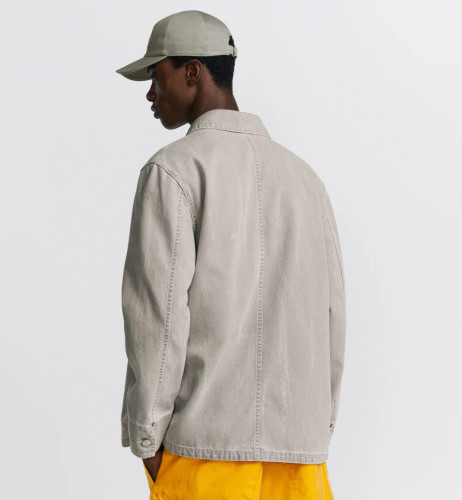 NIGO Dior Dior X Stone Island Men's Autumn Leather Pocket Cross Workwear Casual Denim Jacket Canvas Fashion Single Breasted Long Sleeve Lapel Shirt Jacket Top  #nigo81159