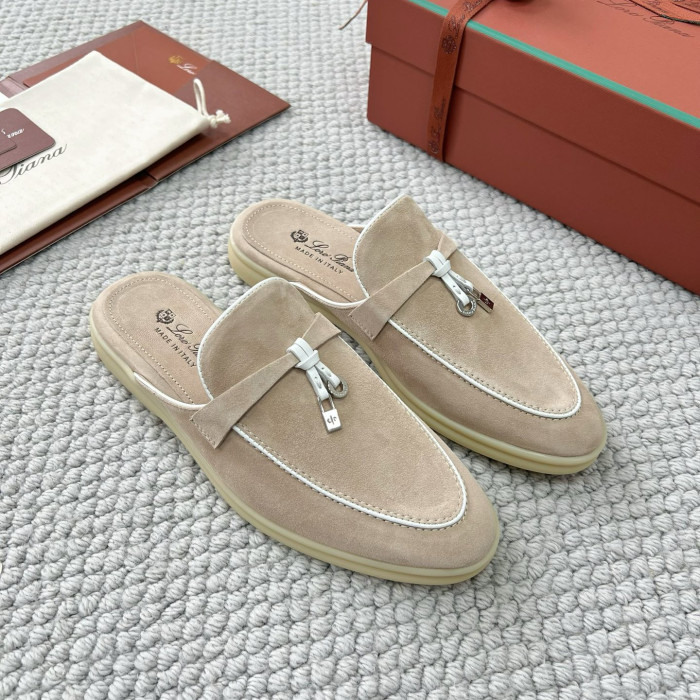 NIGO Loro Piana Women's Summer Solid Color Suede Simple Comfortable Rubber Bottom Baotou Slippers Shoes #nigo76545