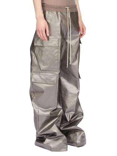 NIGO Rick Owens Men's Spliced Side Pockets Solid Color Coated Wide Leg Jeans Spring & Autumn Casual Long Pants Ngvp #nigo1518