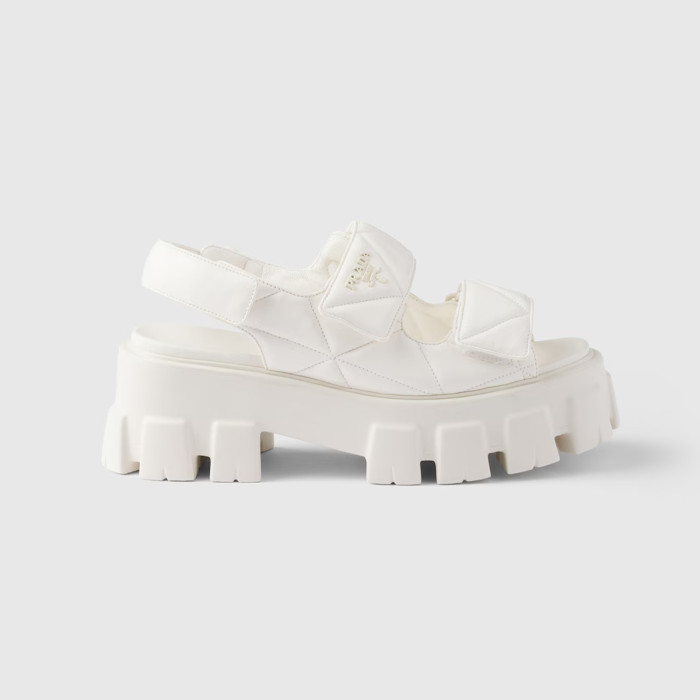 NIGO Prada Monolith Nappa Leather Sandals Women's Spring Summer Fashion Casual Solid Colour Sandals Buckle Thick Bottom Shoes #nigo81217