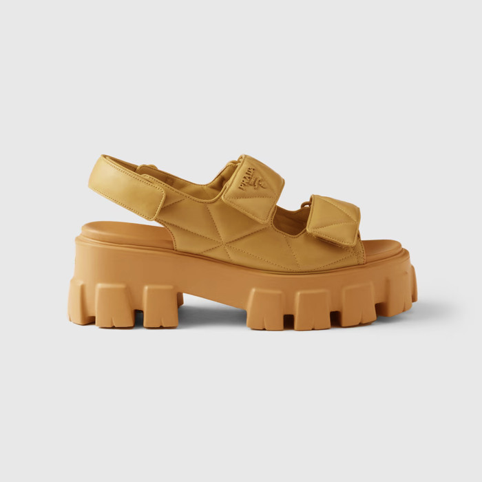 NIGO Prada Monolith Nappa Leather Sandals Women's Spring Summer Fashion Casual Solid Colour Sandals Buckle Thick Bottom Shoes #nigo81217