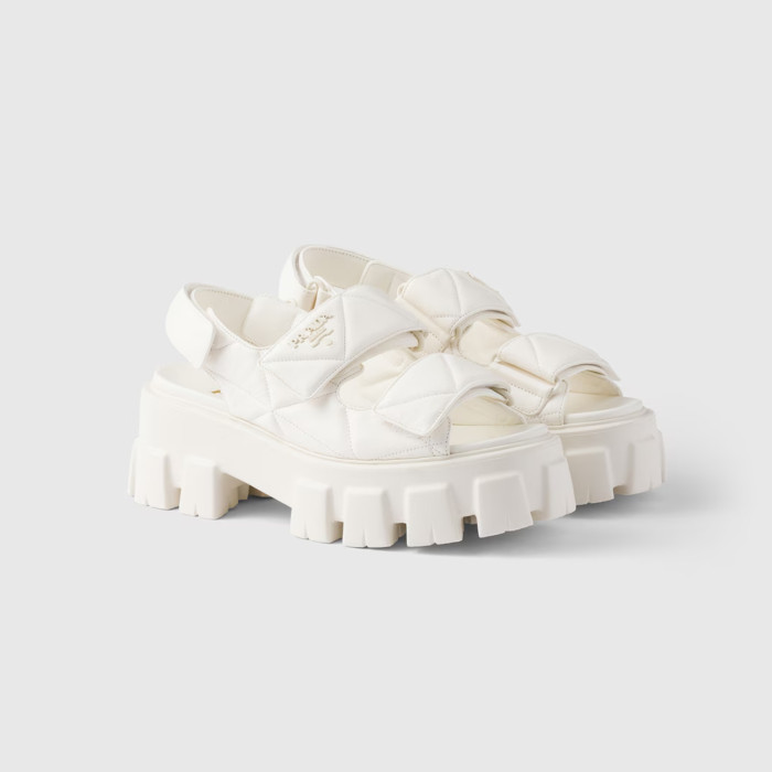 NIGO Prada Monolith Nappa Leather Sandals Women's Spring Summer Fashion Casual Solid Colour Sandals Buckle Thick Bottom Shoes #nigo81217