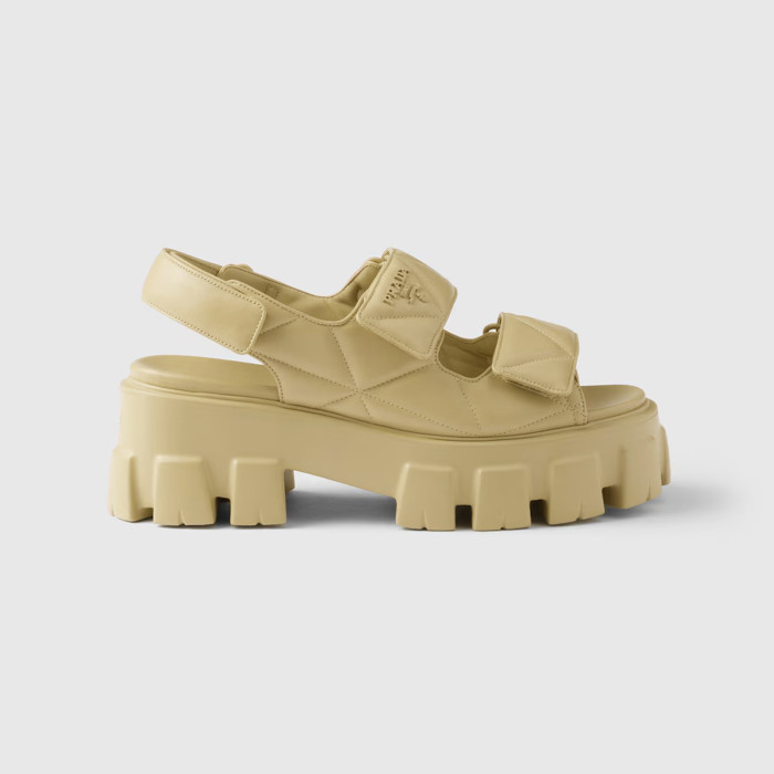 NIGO Prada Monolith Nappa Leather Sandals Women's Spring Summer Fashion Casual Solid Colour Sandals Buckle Thick Bottom Shoes #nigo81217