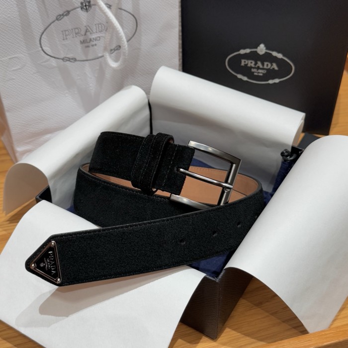 NIGO Prada Men's Suede Belt Silver Gold Rose Gold Logo Embellishment Jewelry Accessories #nigo81219