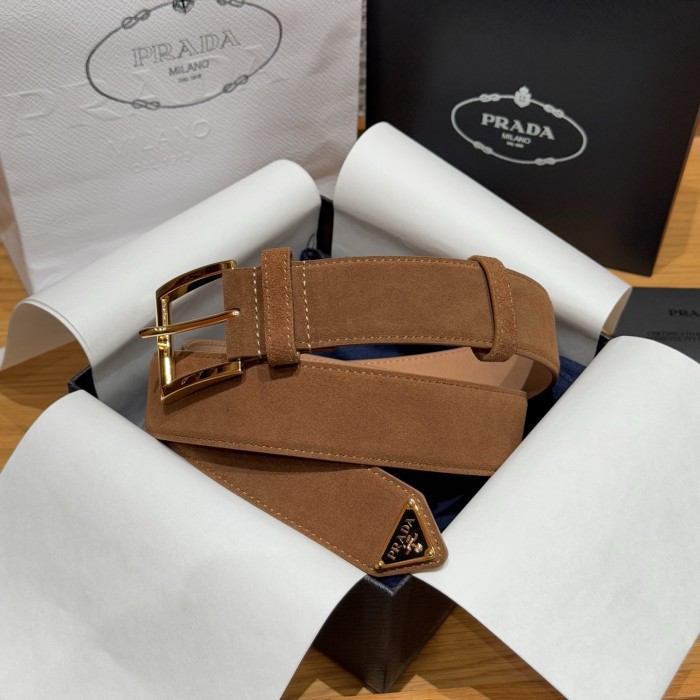 NIGO Prada Men's Suede Belt Silver Gold Rose Gold Logo Embellishment Jewelry Accessories #nigo81219