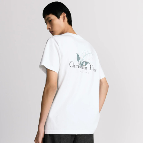 NIGO Dior Men's Summer Solid Color Floral Pattern Letter Print Round Neck Cotton Short Sleeve T-Shirt #nigo76577