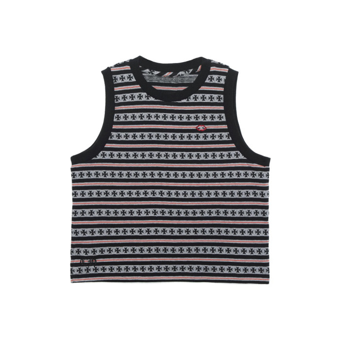 NIGO Chrome Hearts Women's Summer Striped Jacquard Sword Embroidered Sleeveless Tank Top #nigo76584