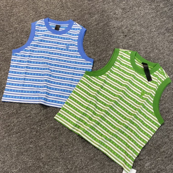 NIGO Chrome Hearts Women's Summer Striped Jacquard Sword Embroidered Sleeveless Tank Top #nigo76584