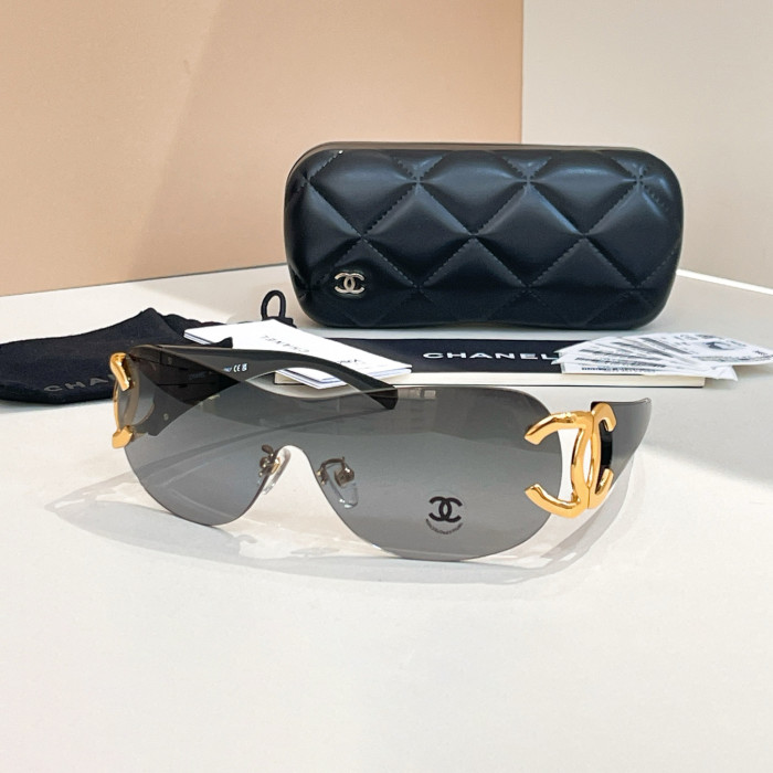 NIGO Chanel Women's Solid Colour Mirror Legs GG Logo Rimless Irregular Shape Sunglasses Eyeglasses Glasses #nigo76623