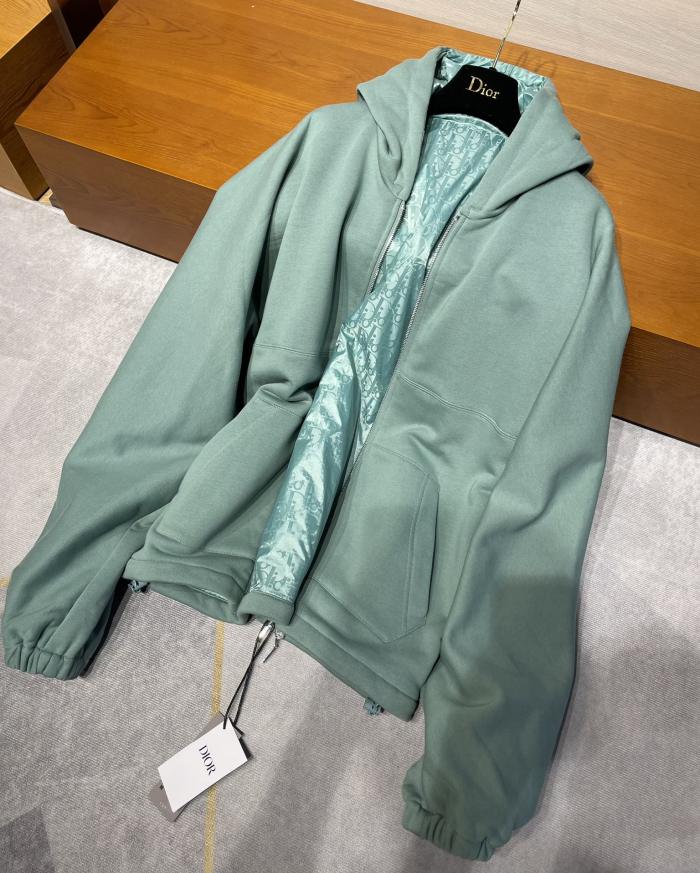 NIGO DIOR Men's Spring Autumn Solid Colour Letter Printed Reversible Wearable Zip Hooded Long Sleeve Jacket #nigo76629