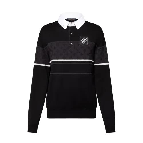 NIGO Louis Vuitton Men's Spring Summer Stripe Colour Block Long Sleeve Polo Neck Knit T-Shirt #nigo76619