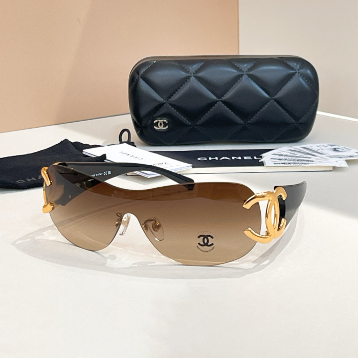 NIGO Chanel Women's Solid Colour Mirror Legs GG Logo Rimless Irregular Shape Sunglasses Eyeglasses Glasses #nigo76623