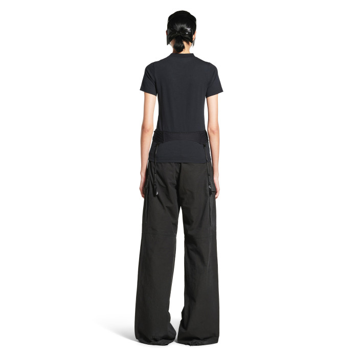 NIGO Balenciaga Lingerie T-shirt Women‘s Spring/Summer Faded Black White Stretch Plain Knit Tee Casual Bow Lace Splicing Slim Fit Tee Ngvp #nigo1582