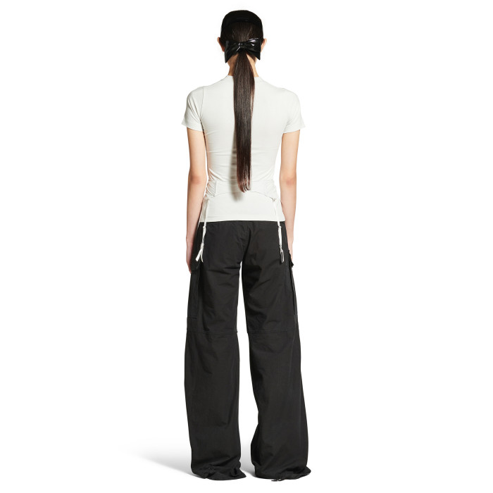 NIGO Balenciaga Lingerie T-shirt Women‘s Spring/Summer Faded Black White Stretch Plain Knit Tee Casual Bow Lace Splicing Slim Fit Tee Ngvp #nigo1582