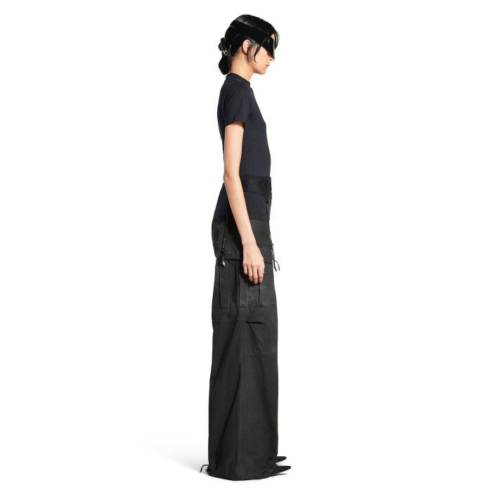 NIGO Balenciaga Lingerie T-shirt Women‘s Spring/Summer Faded Black White Stretch Plain Knit Tee Casual Bow Lace Splicing Slim Fit Tee Ngvp #nigo1582