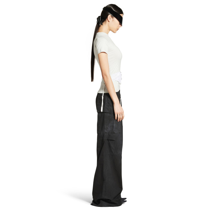 NIGO Balenciaga Lingerie T-shirt Women‘s Spring/Summer Faded Black White Stretch Plain Knit Tee Casual Bow Lace Splicing Slim Fit Tee Ngvp #nigo1582