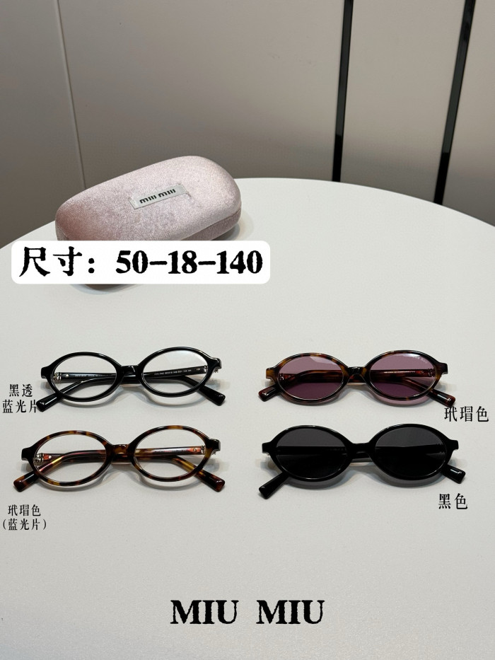 NIGO MiuMiu Miu Regard Men's and Women's Solid Colour Round Sunglasses Flat Sunglasses Glasses #nigo76656