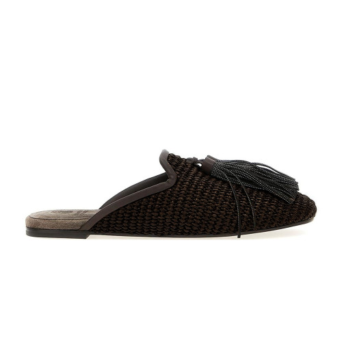 NIGO Brunello Cucinelli Women's Tassel Round Toe Solid Color Summer Flat Shoes Lafayette Sheepskin Casual Shoes Tassel Mule Shoes Ngvp #nigo1536