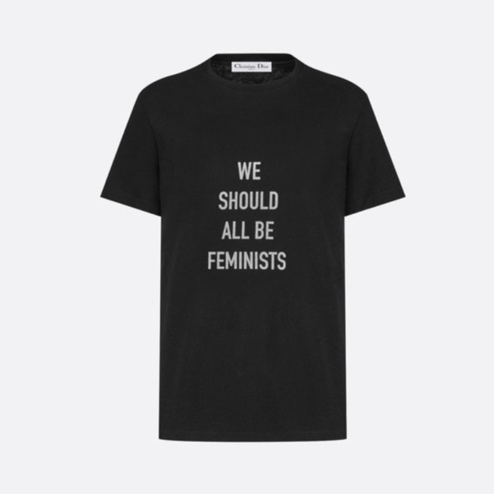 NIGO Dior Spring/summer White Cotton and Linen Blend Plain Knit Fabric We Should All Be Feminists Word Women's Fashion Trend Casual Round Neck Short Sleeve T-shirt Ngvp #nigo1586