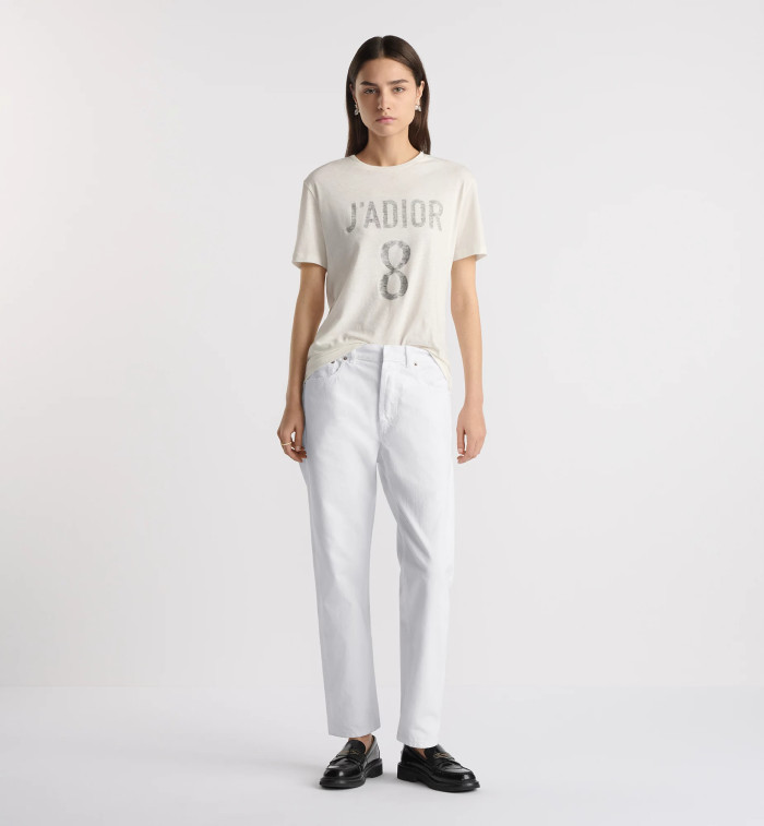 NIGO Dior Women's Spring/summer Black Cotton and Linen Blend Plain Knit Fabric J'Adior 8 Letter Women's Fashion Trend Casual Round Neck Short Sleeve T-shirt Ngvp #nigo1587