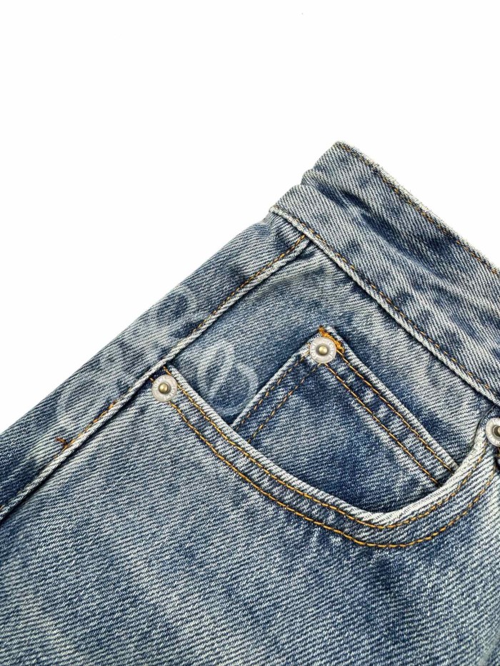 NIGO Loewe Men’s Spring and Autumn Logo Print Pocket Zipper Loose Solid Color Jeans Pants #nigo76779