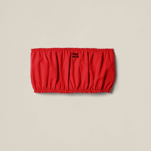 NIGO MiuMiu Women's Summer Poplin Top Solid Color Logo Embroidered Cotton Bustier #nigo81273