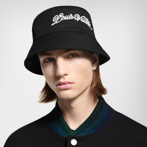 NIGO Louis Vuitton Men's LV Blason Shading Denim Embroidered Solid Color Cotton Reversible Fisherman'S Hat #nigo77276