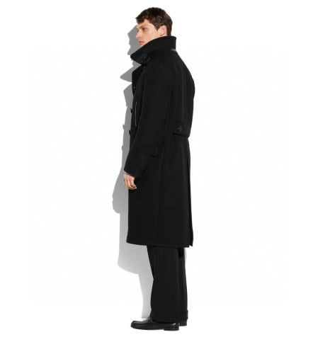 NIGO Tom Ford Men's Autumn And Winter Handmade Wool Collar Coat Fashion Trend Double-breasted Long Coat Warm Casual Temperament  #nigo81252