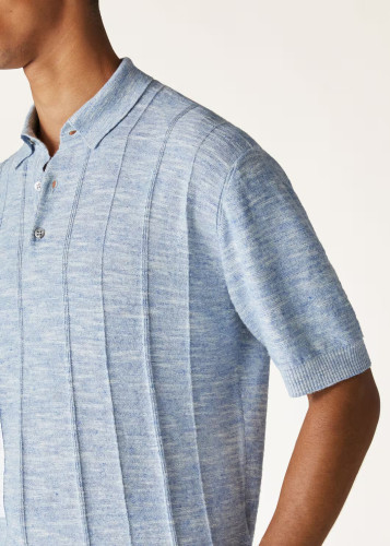 NIGO Loro Piana Men's Summer Tori Linen Silk Casual Solid Color Knit Lapel Short Sleeve Polo Shirt Ngvp #nigo1773