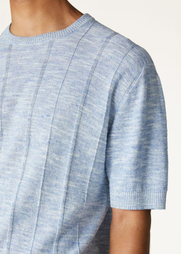 NIGO Loro Piana Men's Spring And Autumn Tori Round Neck Casual Linen Silk Knit Short Sleeve Top T-Shirt Ngvp #nigo1774