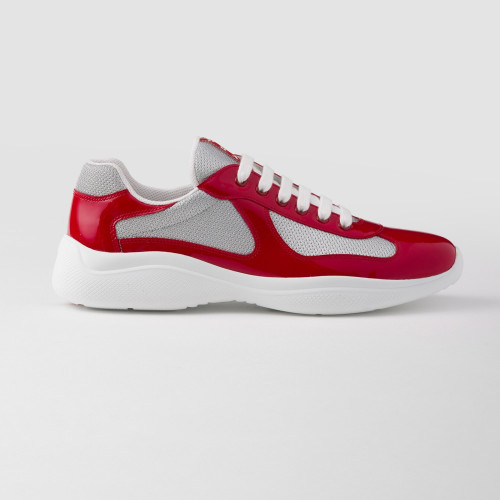 NIGO Prada America's Cup patent leather and fabric trainers Men's Spring And Summer Colour Blocking Fashion Lace-up Trainers Trend Casual Shoes #nigo81247