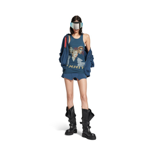 NIGO Balenciaga Women's Summer High Street PP KRIT Round Neck Sleeveless Solid Color Cotton Plain Knit Stretch Vest Style Top Ngvp #nigo1769