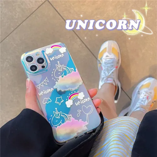 DREAM UNICORN LASER IPHONE CASE WITH LENS PROTECTOR