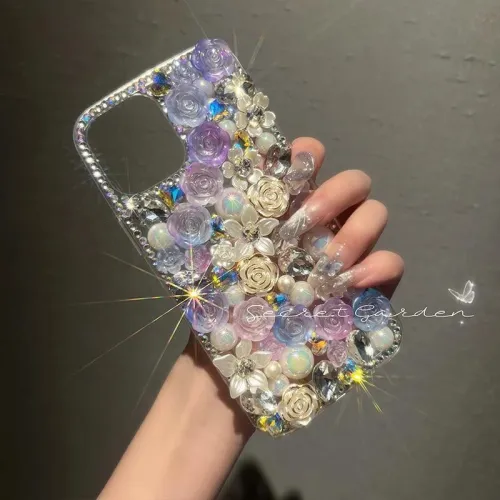 Luxury Rhinestone Diamond Rose iPhone Case