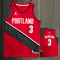 Trail Blazers McCOLLUM #３Red Trapeze Edition Top Quality Hot Pressing NBA Jersey