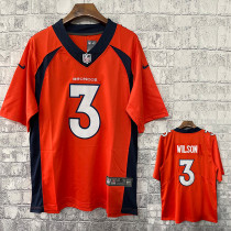 2022 野马 WILSON #3 Orange NFL Jersey