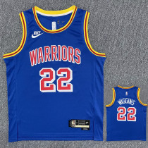 Warriors WIGGINS #22 Blue 75th Anniversary Retro NBA Jersey
