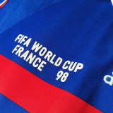 1998 ZIDANE #10 France Home Retro Soccer Jersey(右胸带小字)