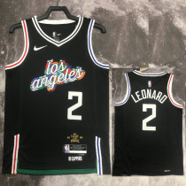 2022-23 Clippers LEONARD #2 Black City Edition Top Quality Hot Pressing NBA Jersey