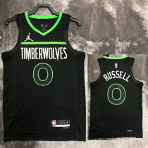 2022-23 TIMBERWOLVES RUSSELL #0 Black Top Quality Hot Pressing NBA Jersey (Trapeze Edition)