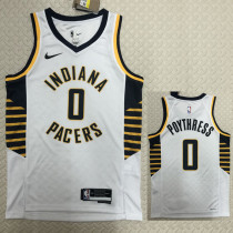 2022-23 Indiana Pacers POYTHRESS #0 White Top Quality Hot Pressing NBA Jersey