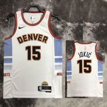 2022-23 Nuggets JOKIC #15 White City Edition Top Quality Hot Pressing NBA Jersey