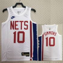 2022-23 Nets SIMMONS #10 White Top Quality Hot Pressing NBA Jersey (Retro Logo)