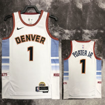 2022-23 Nuggets PORTER JR. #1 White City Edition Top Quality Hot Pressing NBA Jersey